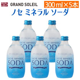 ★【送料無料】ノセ ミネラル ソーダ 300ml 5本セット 能勢（のせ）酒造[ 強炭酸 炭酸水 天然水 無糖 ハイボール 割り材 ガラス 瓶 スクリューキャップ ソーダ水 ] ギフト プレゼント 贈答 のし対応 御祝 記念日 誕生日 結婚祝 開店祝 家飲み おすすめ