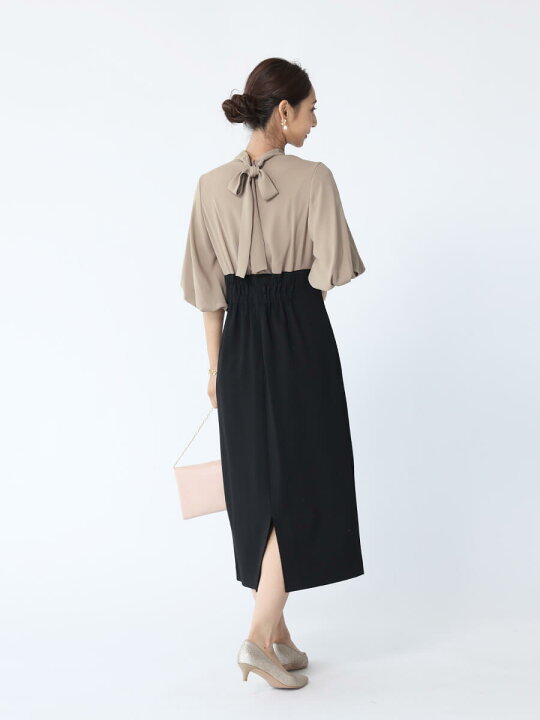 楽天市場】FENNEL バックリボンバイカラーワンピース : YAMADAYA STORE 