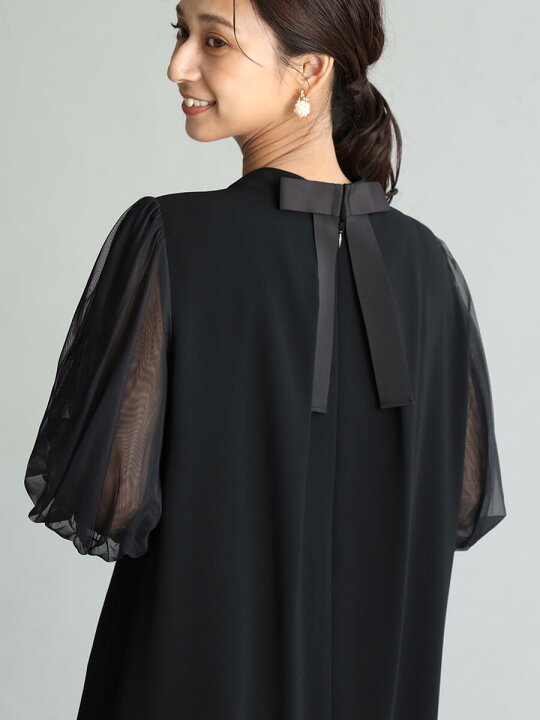 楽天市場】FENNEL フェンネル チュールスリーブバックリボンワンピース  