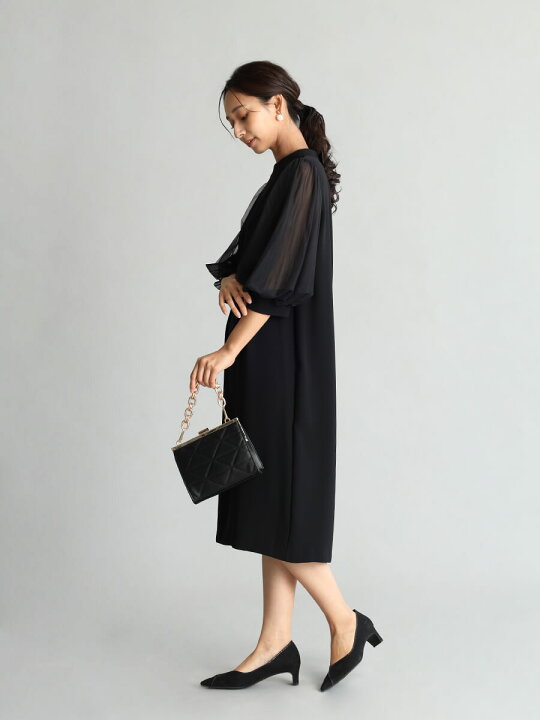 楽天市場】FENNEL フェンネル チュールスリーブバックリボンワンピース  