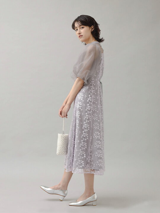 楽天市場】petirobe プチローブ バルーンスリーブフラワーワンピース  