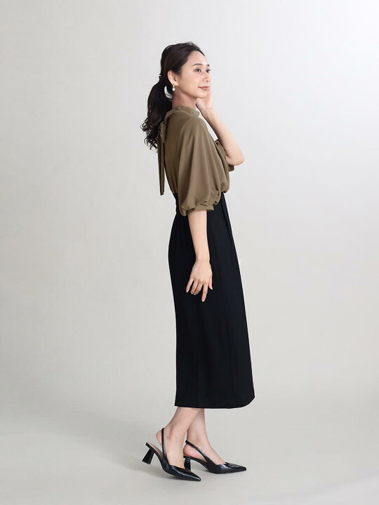 楽天市場】FENNEL フェンネル バイカラーバックリボンワンピース 