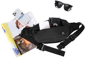 ウエストポーチ ウエストバッグ ボディバッグ スポーツ ジョギング ランニング メンズ レディース 3WAY 男女兼用 旅行 登山 散歩 軽量 防水 ブラック