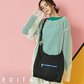 【楽天1位】 洗濯機で洗える メッシュバッグ ショルダーバッグ レディース メンズ 大容量 大きめ A4対応 ノートPC収納 2way 3way 4way マザーズバッグ マルシェバッグ ショルダー 軽量 軽い ポーチ付き おしゃれ ブランド 人気 エディータ EDITA