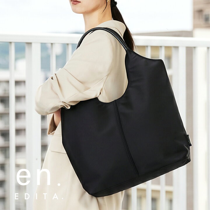 トートバッグ etade バッグ Aeta DEER DOUBLE FACED TOTE L BLACK