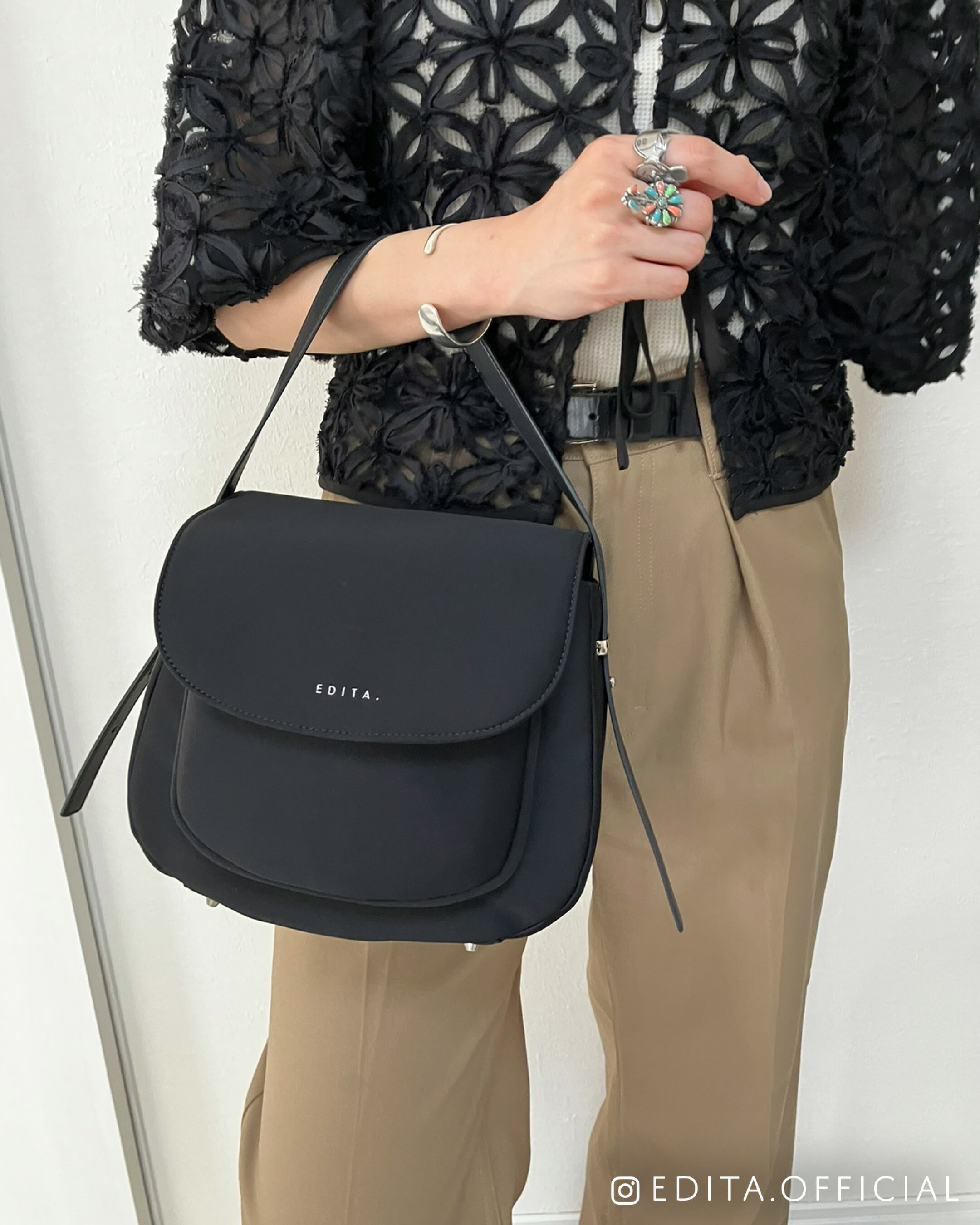 秋服 トレンド ファッション バッグ ハンドバッグ 通勤 コーデ EDITA エディータ インフルエンサー 大人かわいい
