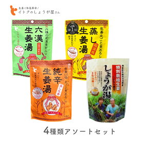 イトク食品 生姜湯4種類セット 六漢生姜湯 蒸し生姜湯 特別栽培しょうが湯 純辛蒸し生姜湯 国産 生姜 シナモン 国産原料 超温感 体質改善 np
