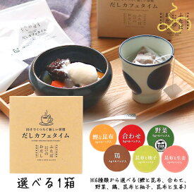 【111円割引★24時間限定クーポン配布中】ふたば だしカフェタイム 6パック入り 選べる1箱 単品（鰹と昆布、合わせ、野菜、鶏、昆布と柚子、昆布と生姜） ホットドリンク だし茶 スープ感覚 ギフト 休憩 汁物 低カロリー