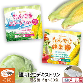 【初回20％割引★マラソンクーポン配布中】＼選べる特典プレゼント／難消化性デキストリン なんでき 選べる酵素・コラーゲンα 1箱 ( 6g × 30包 ) 180g 個包装 無添加 無香料 スティック 小分け 難消化性 デキストリン