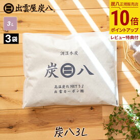 【抽選で最大100％ポイントバック★7/10限定 要エントリー】炭八 3L 3袋セット 出雲カーボン 湿気 3リットル 調湿材 消臭剤 ニオイ取り 国産 すみ八 炭はち 湿気取り 湿度調節 テレ東マート