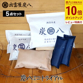 【抽選で最大100％ポイントバック★7/10限定 要エントリー】炭八ミニトライアル 5点セット 除湿剤 乾燥材 湿気 除湿 脱臭 結露防止対策 出雲屋 小袋 タンス用 クローゼット ミニ 3L 衣装ケース プレゼント ギフト テレ東マート