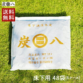 【レビューで選べるプレゼント】＜床下用を2袋おまけ＞出雲屋炭八 床下用 約8畳用 48袋セット（6ケース) 防虫 床下乾燥 床下の湿気 結露 防止 出雲カーボン 湿気 除湿 消臭 脱臭 炭 テレ東マート