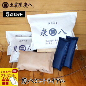 【レビューで選べるプレゼント】炭八ミニトライアル 5点セット 除湿剤 乾燥材 湿気 除湿 脱臭 結露防止対策 出雲屋 小袋 タンス用 クローゼット ミニ 3L 衣装ケース プレゼント ギフト テレ東マート