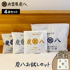 【レビューで選べるプレゼント】炭八 お試し 4点セット 炭八 クローゼット 専用ホルダーおまけ付　＜3L スマート小袋 一重 小袋＞ 繰り返し使える 除湿剤 調湿剤 湿気 除湿対策 消臭 カビ予防 テレ東マート