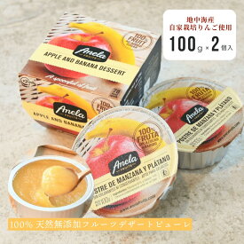 【スプーンで食べる丸ごと果実すりおろし】アネラフルーツ『 アップル & バナナ・デザートピューレ 100g×2個入』果物 りんご バナナ 無添加 添加物不使用 砂糖不使用 グルテンフリー デザート 離乳食 ギフト 手土産 贈り物 非常食 お見舞い 常温保存 健康