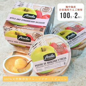 【スプーンで食べる丸ごと果実すりおろし】アネラフルーツ『 アップル & ストロベリー・デザートピューレ 100g×2個入』果物 りんご いちご 無添加 添加物不使用 砂糖不使用 グルテンフリー デザート 離乳食 ギフト 手土産 贈り物 プレゼント 非常食 お見舞い 健康 常温保存