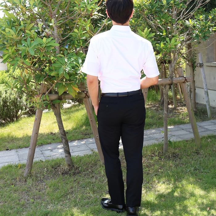 スクール Yシャツ 男子 学生 ワイシャツ A体 B体 長袖 半袖 形態安定 抗菌 防臭 (140A, 長袖)