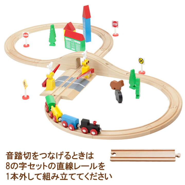 楽天市場】送料無料 【マキシム 木製レールセット 8の字＋音踏切の人気  