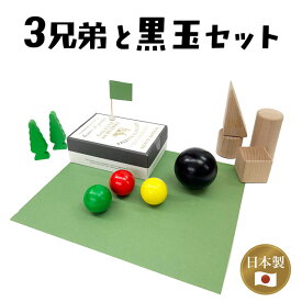 木製ボール 3兄弟と黒玉セット | 日本製 国産 木球 玉 大きめ 玉転がし クーゲルバーン 玉の道 木の玉 木の球 ボール カラー 知育 玩具 教育 ボールプール ピタゴラ からくり ルーブゴールドバーグ マシン 倉庫直送品
