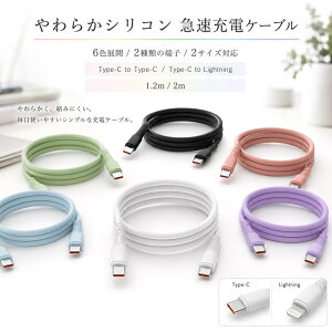 �y2�{�ڔ��z�z�[�d�P�[�u�� iPhone �^�C�vC Type-C to Type-C Type-C to Lightning �t��V���R�� �}���[�d 60W 480Mbps 1.2m 2m ��R ���݂ɂ��� �_�炩�� �f���ɋ��� �����f�[�^�ʐM