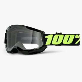 【 送料無料 】 100% ストラータ2 ［ クリアレンズ ］ 100パーセント STRATA2 バイク モトクロス バイクゴーグル goggle 原付 ジェット サバゲー スキー スノボ アウトドア スポーツ 登山 Moto / MTB ライディングゴーグル プロライダー