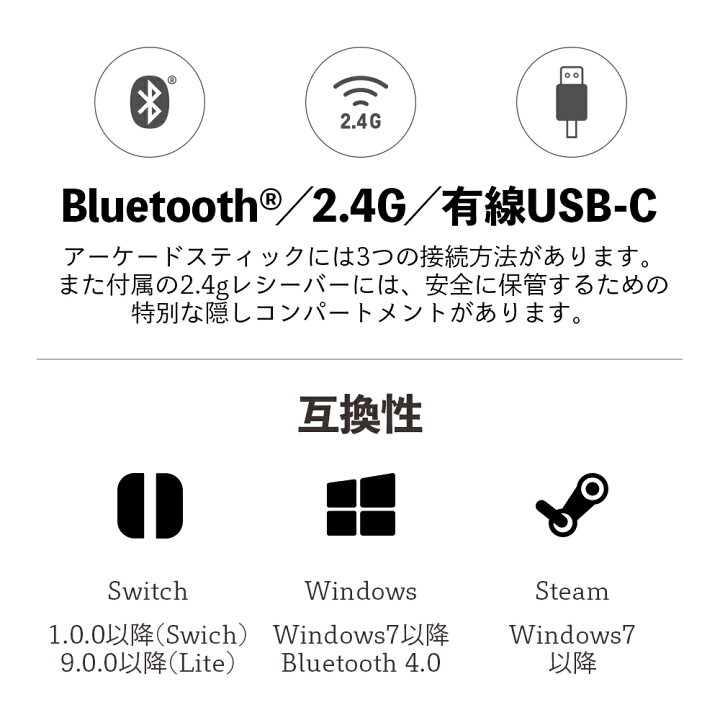 8Bitdo アーケードスティック for Switch Windows アケコン アーケードコントローラー ワイヤレス Bluetooth nintendo switch 一ヶ月保証 ニンテンドウスイッチ 改造可能 ゲーム機 周辺機器 アクセサリ ジョイコン ジョイスティック 有線 カスタム GRANTZ ONE 8Bitdo アーケードスティック for Switch amp; Windows