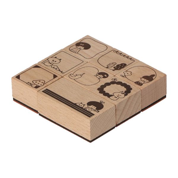 楽天市場】木製スタンプセット パターン 雑貨 文房具 デコ はんこ