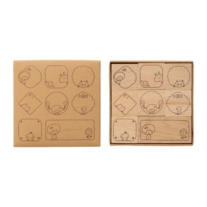 楽天市場】木製スタンプセット フレーム 雑貨 文房具 デコ はんこ  