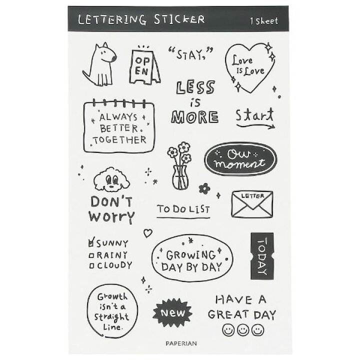楽天市場 レタリング ステッカー シール ライフログ アルファベット シンプル フレーズ 韓国 文具 おしゃれ かわいい Paperian ぺーパーリアン Online Mark S 手帳 雑貨