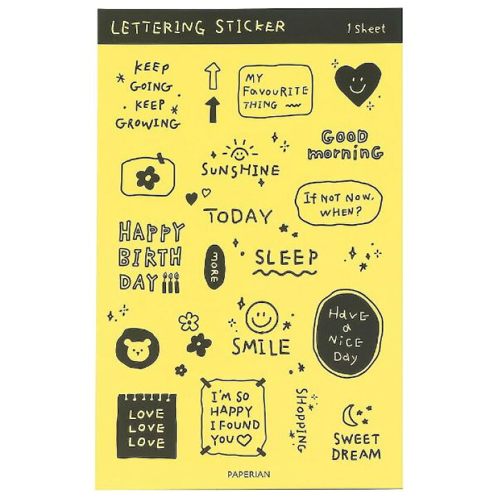 楽天市場 レタリング ステッカー シール ライフログ アルファベット シンプル フレーズ 韓国 文具 おしゃれ かわいい Paperian ぺーパーリアン Online Mark S 手帳 雑貨