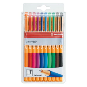 STABILO �X�^�r�� �|�C���g�r�X�R 10�F�Z�b�g �{�[���y�� �����Q���C���N 0.5mm �x���`���[�V�����L���b�v�� ���� �ɂ��܂Ȃ� ���݂Ȃ� �J���[�y�� �אg ���o�[�O���b�v �����₷�� ���炩 �ϋv