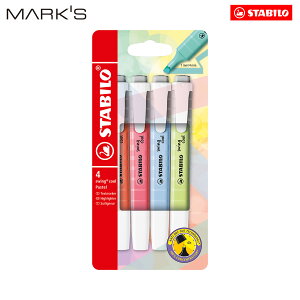 STABILO �X�^�r�� �X�C���O�N�[�� �p�X�e�� 4�F�Z�b�g �u���y�� �����u���C���N ���Ȏ� 4mm/1mm �`�[�[���^�`�b�v �L���b�v�� �u���y���Z�b�g ���ח��p �����ɂ��� �N�₩���F �O���b�v���H �M�L