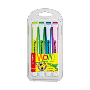 STABILO �X�^�r�� �X�C���O�N�[�� 4�F�Z�b�g �u���y�� �����u���C���N ���Ȏ� 4mm/1mm �`�[�[���^�`�b�v �L���b�v�� ���ח��p �����ɂ��� �N�₩���F �N���b�v�t�� �O���b�v���H �M�L�p�� ���[��