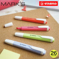 スタビロ スイングクール パステル・スイングクール 蛍光ペン 水性蛍光インク 中綿式 4mm/1mm チーゼル型…