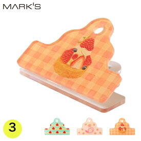 タカハシナツミ アクリルクリップ メモスタンド 文房具 スイーツ柄 ケーキ いちご 手帳クリップ ノートクリップ メモクリップ かわいい おしゃれ ミント ピンク レッド マークス