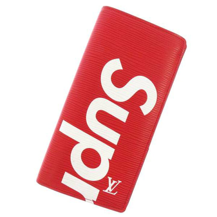 楽天市場 ルイヴィトン 長財布 シュプリームコラボ エピ ポルトフォイユ ブラザ M Louis Vuitton ヴィトン Supreme 財布 メンズ 中古 ギャラリーレア楽天市場店