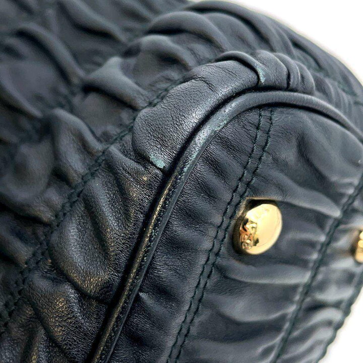 楽天市場】プラダ ハンドバッグ ギャザー レザー 1BA172 PRADA バッグ  