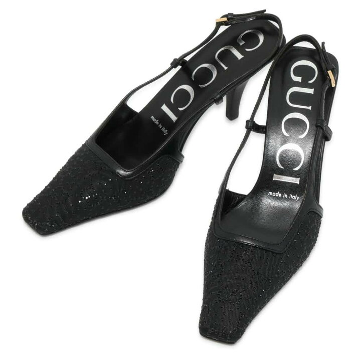 楽天市場】グッチ パンプス GGクリスタル モアレ スリングバッグ  