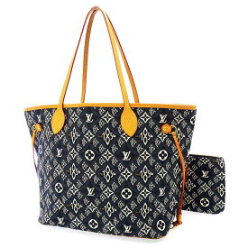 ルイヴィトン トートバッグ モノグラム・ジャガード/SINCE 1854 ネヴァーフルMM M57484 LOUIS VUITTON バッグ ブルー 【安心保証】 【中古】