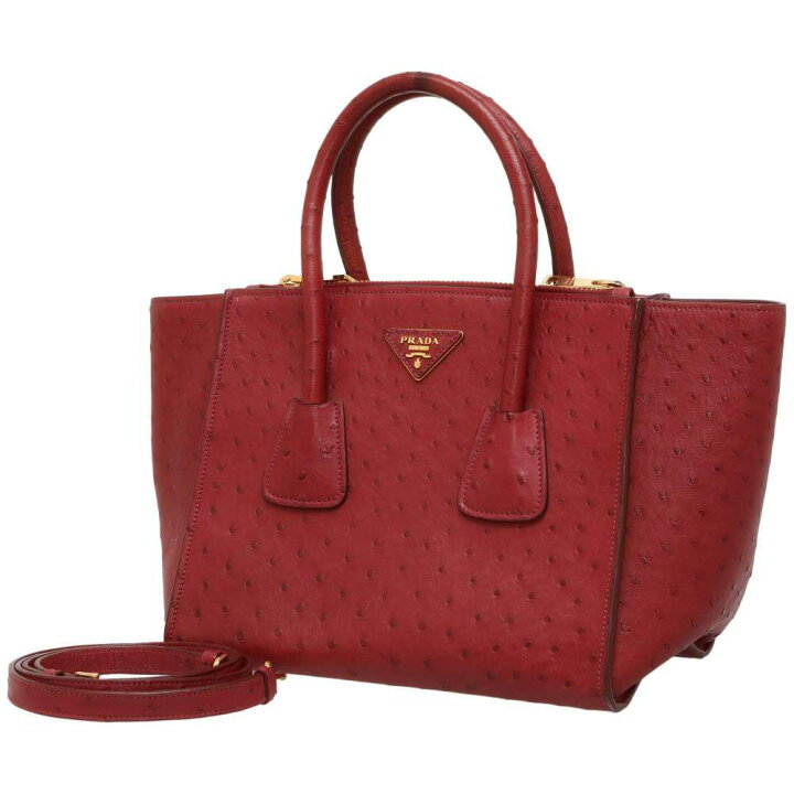 楽天市場】プラダ ハンドバッグ オーストリッチ PRADA バッグ 