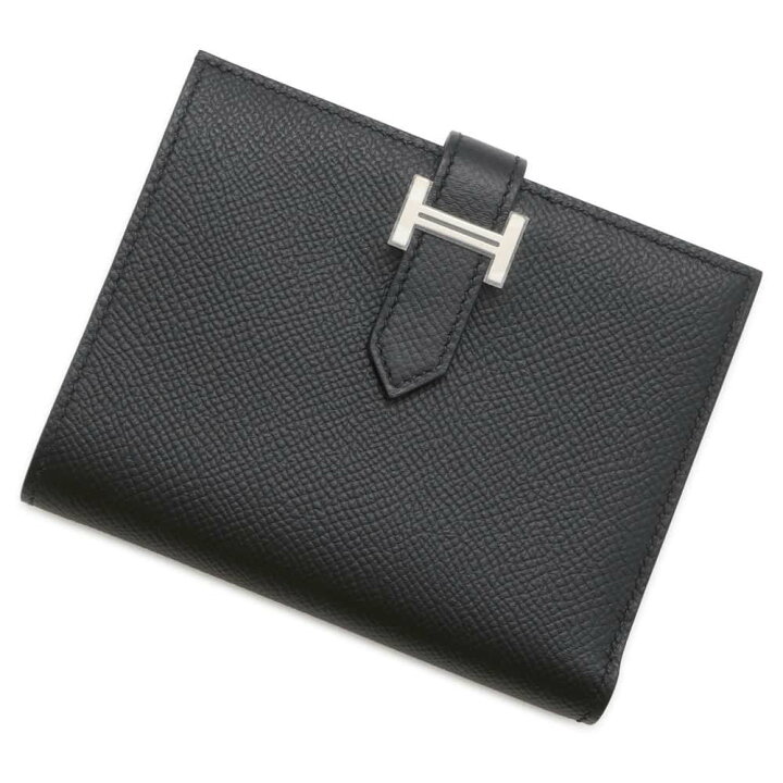 楽天市場】エルメス 二つ折り財布 ベアンコンパクト ブラック/シルバー  