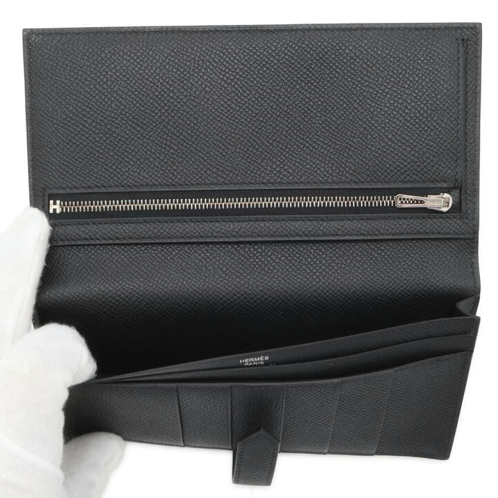 楽天市場】エルメス 長財布 ベアンスフレ ブラック/シルバー金具 