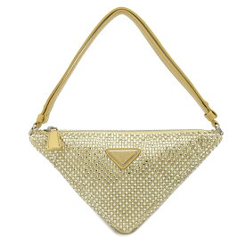 プラダ ハンドバッグ クリスタルスタッズ トライアングル サテン ラインストーン 1NQ044 PRADA ミニバッグ アウトレット品 【中古】 プラダ バッグ PRADA BAG