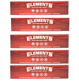 【喫煙具 巻紙 ペーパー】Elements red エレメント　ヘンプペーパー110mm33枚入り　キングサイズスリム 5冊セット