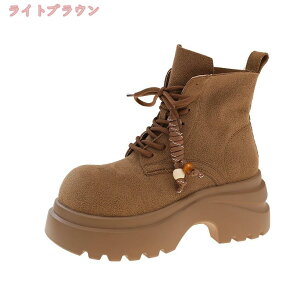 ウェッジソール ブーティー ショートブーツ 厚底 レディース サイドゴアブーツ 防寒 防風 保温 スノーブーツ スノーシューズ レースアップ 脱ぎ履きやすい 疲れない 痛くない 歩きやすい 幅