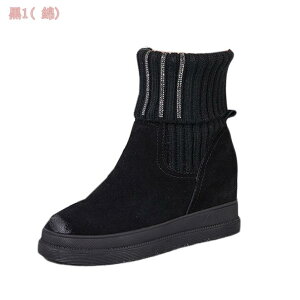 ブーツソックス風 ショートブーツ レディース スノーブーツ 2wayニットブーツ ニット インヒール 厚底ブーツ オシャレ 美脚 ファッション 安定感 コンフォート 通学 滑り止め 秋 冬 22.0-25.5CM g