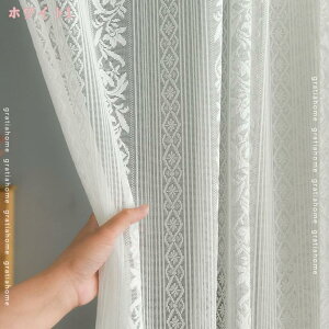 間仕切りカーテン のれん レースカーテン ロング丈 暖簾 突っ張り棒付き つっぱり棒 間仕切り カーテン ドアカーテン おしゃれ エレガント 花柄レース つっぱり式 蚊よけ 虫除け 取り付け簡