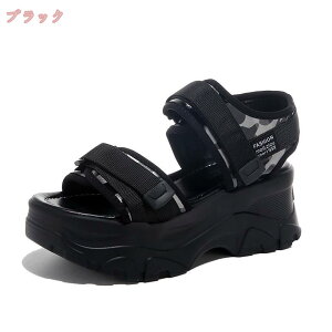 スポーツサンダル レディース 厚底 スニーカーサンダル 7cm コンフォート サンダル ビーチサンダル 軽量 厚底靴 靴 ベルクロ 歩きやすい アウトドア 美脚効果 オフィス カジュアル サンダル
