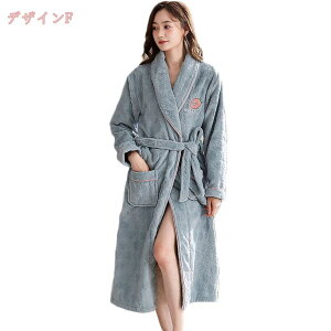 1000円OFFクーポン バスローブ レディース ガウン フランネル 厚手 部屋着 お風呂上がり ルームウェア もこもこ パジャマ ふわふわ 暖かい 吸水 保温 保湿 ナイトガウン フード付き 可愛い 大