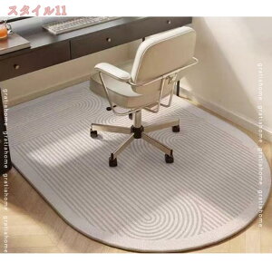 チェアマット 半円ラグマット 北欧風 カーペット対応 床保護マット ズレない デスク 椅子 マット 吸音 床傷防止 滑り止 丸洗い可能 カーペット お手入れ簡単 防音 椅子の下に敷くマット キ